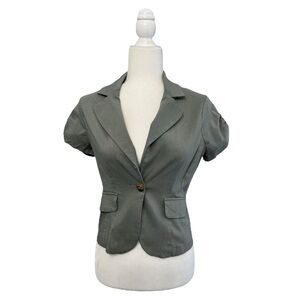 Green Vintage Rampage Single Button Short Sleeve Blazer - Size Medium